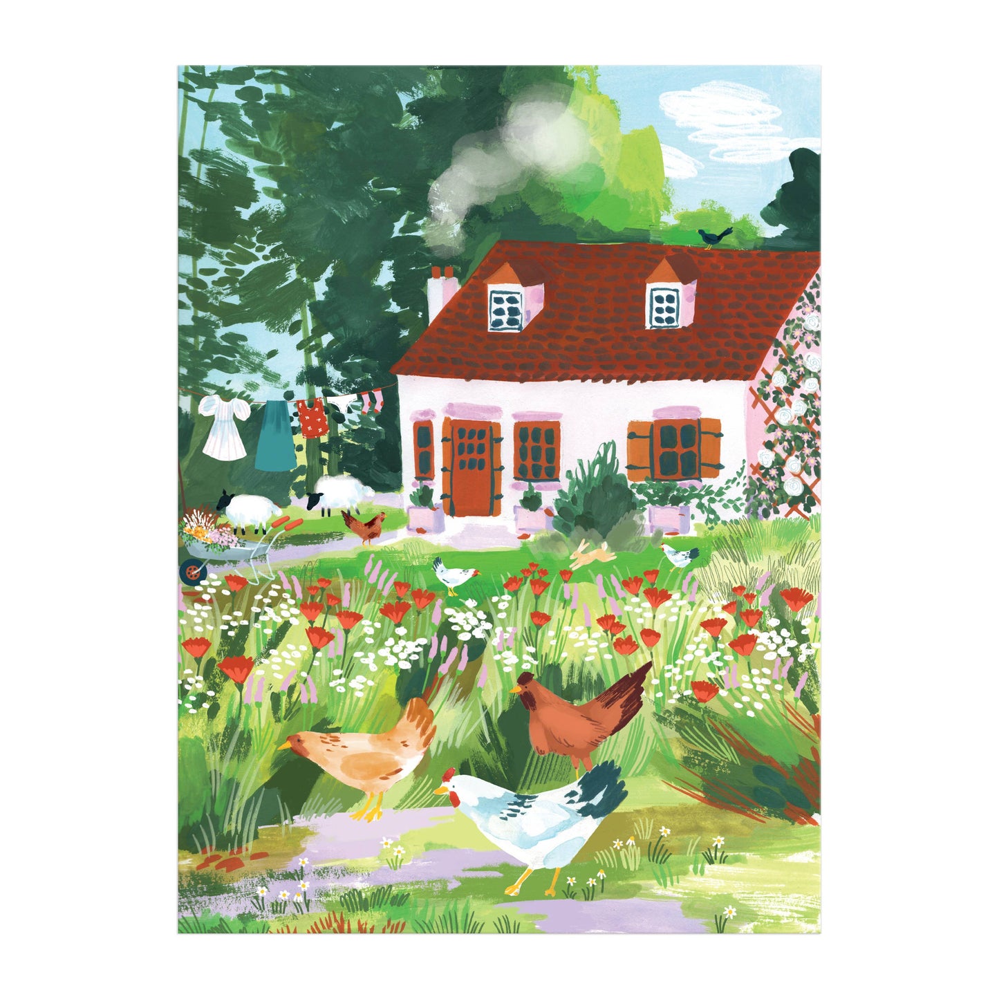 Cottage Wildflowers 1000 Piece Puzzle in a Square Box