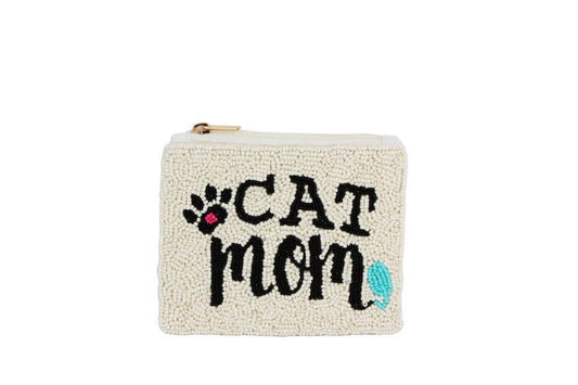 White CAT Theme Coin Purse