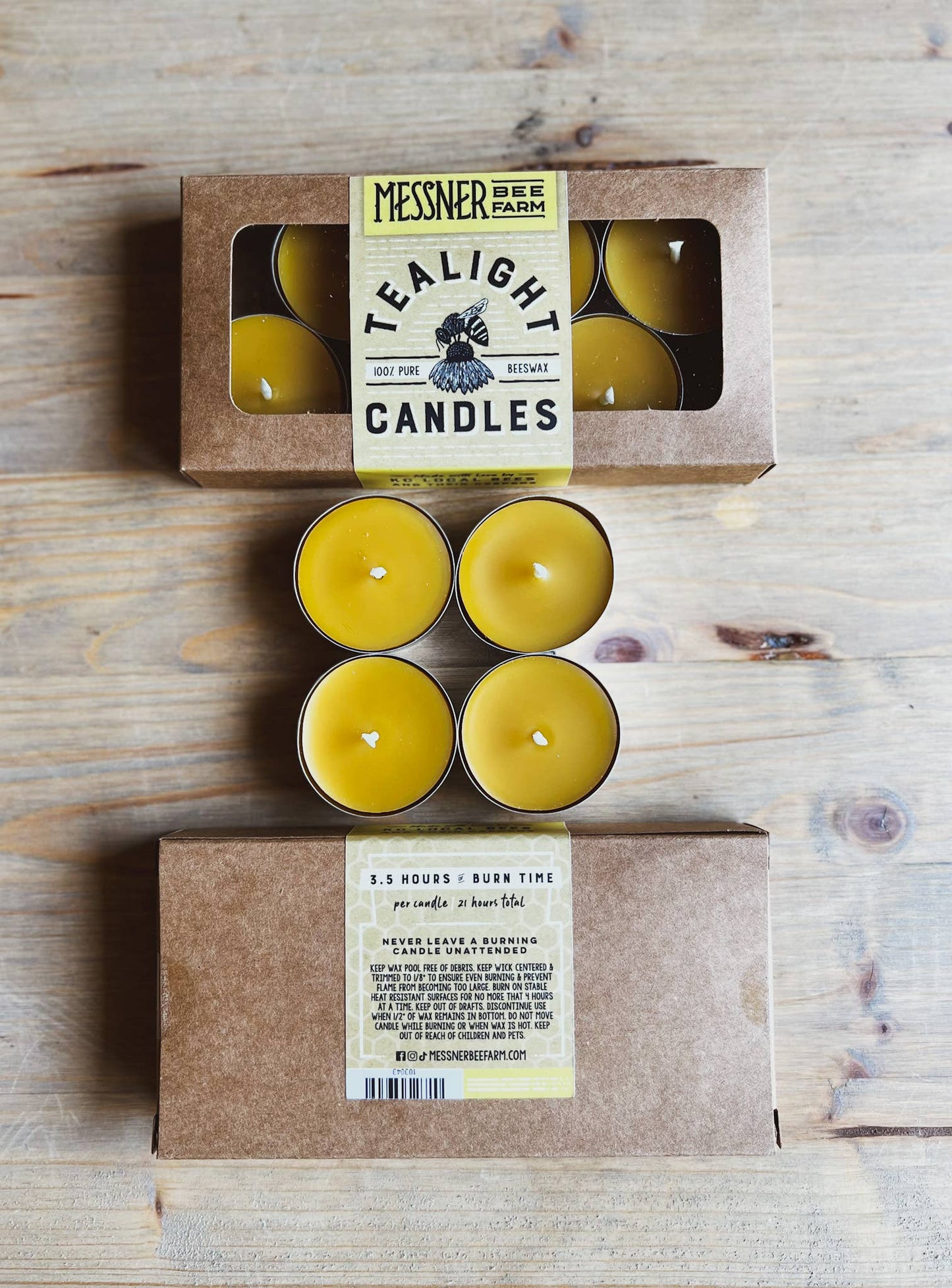 100% Beeswax Tealights - Set of 6