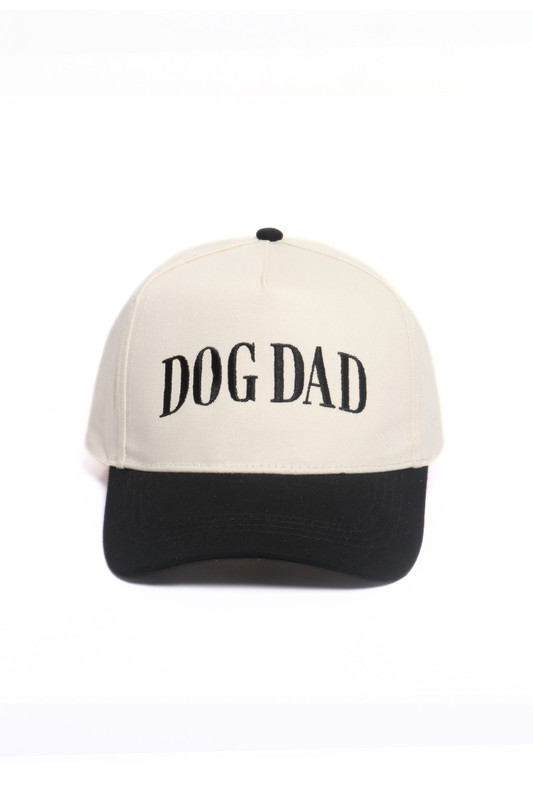 DOG DAD Embroidery 5 Panel Two Tone Cap