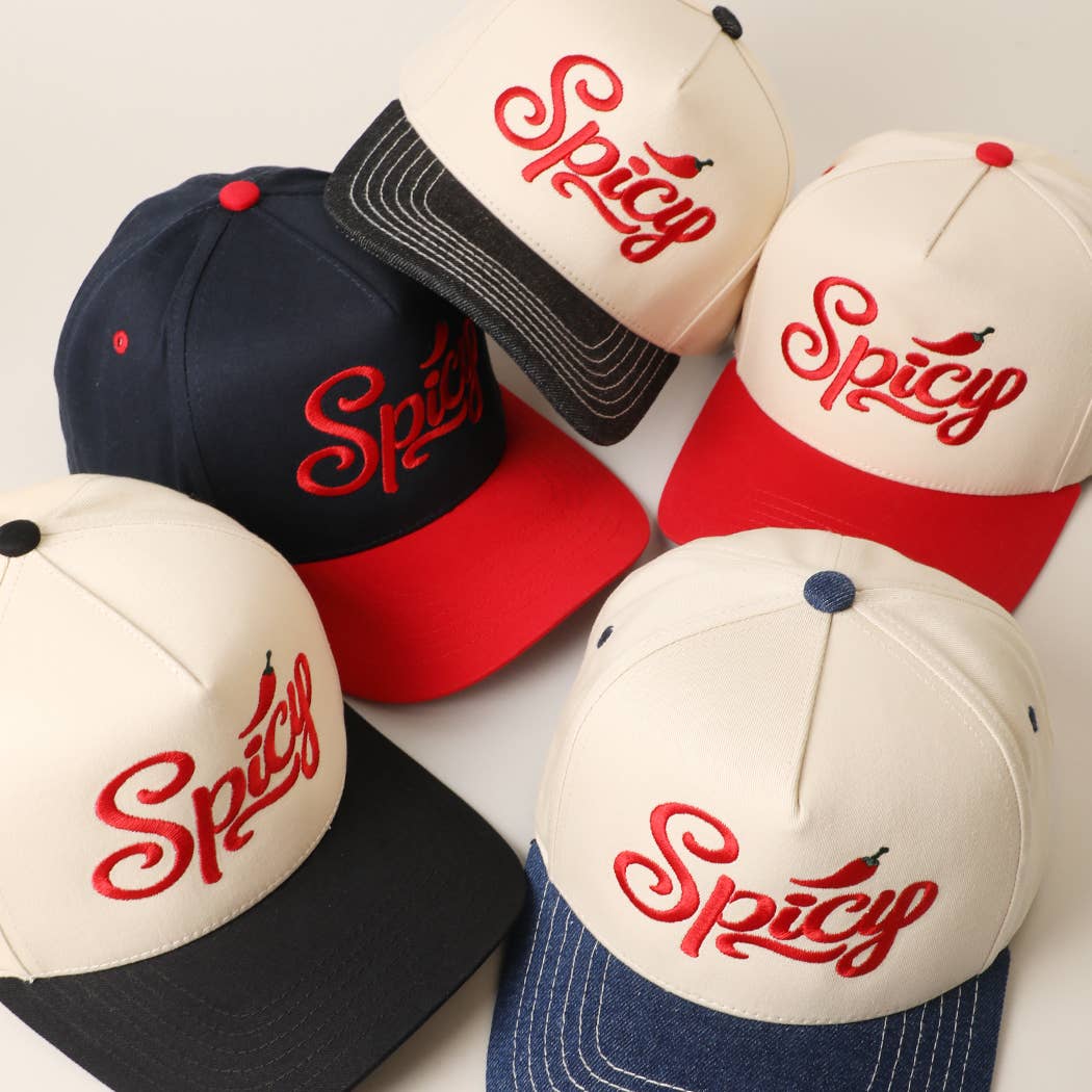 Spicy Chili Pepper Embroidered Two-Tone Trucker Hat