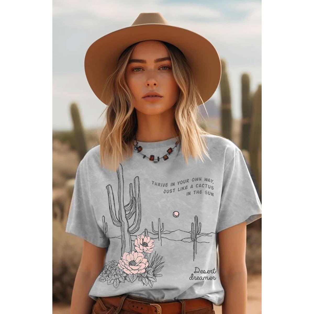 JUST LIKE A CACTUS MINERAL GRAPHIC TOP XL