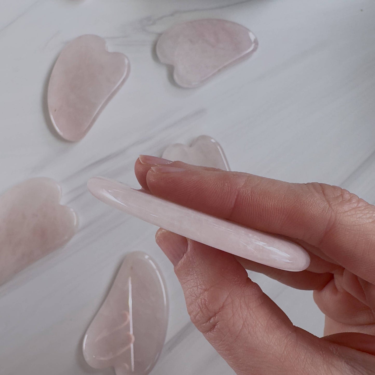 Rose Quartz Gua Sha Tool - Crystals & Stones