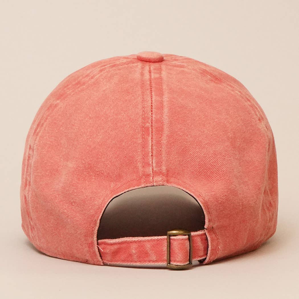 Cactus Embroidered Cotton Baseball Dad Cap: CLAY / One Size