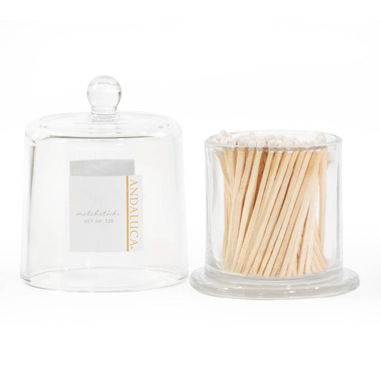 Glass Jar with Lid & 120 Wooden Black Matches (Copy)