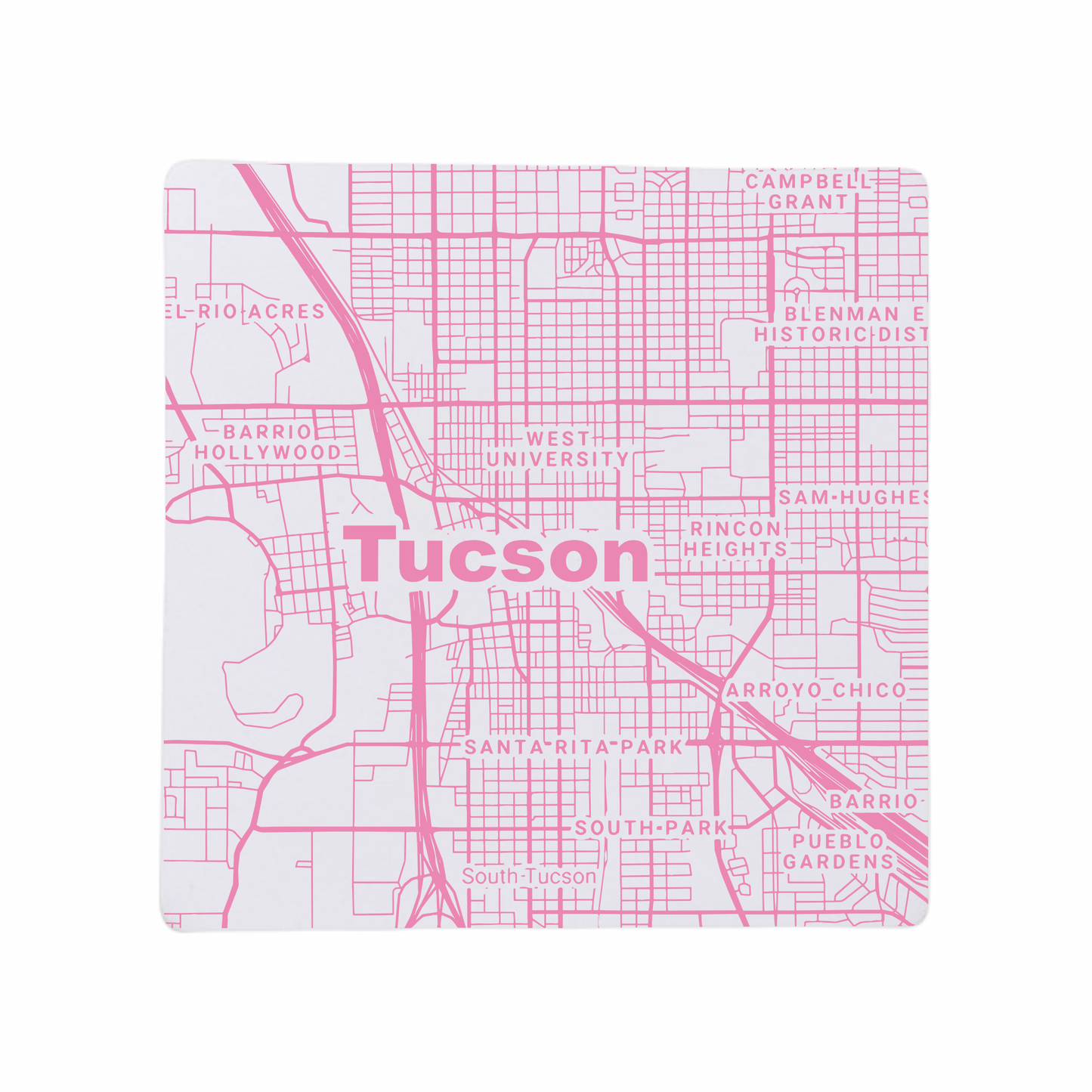 Tucson AZ - Ceramic Map Coasters - Any Color