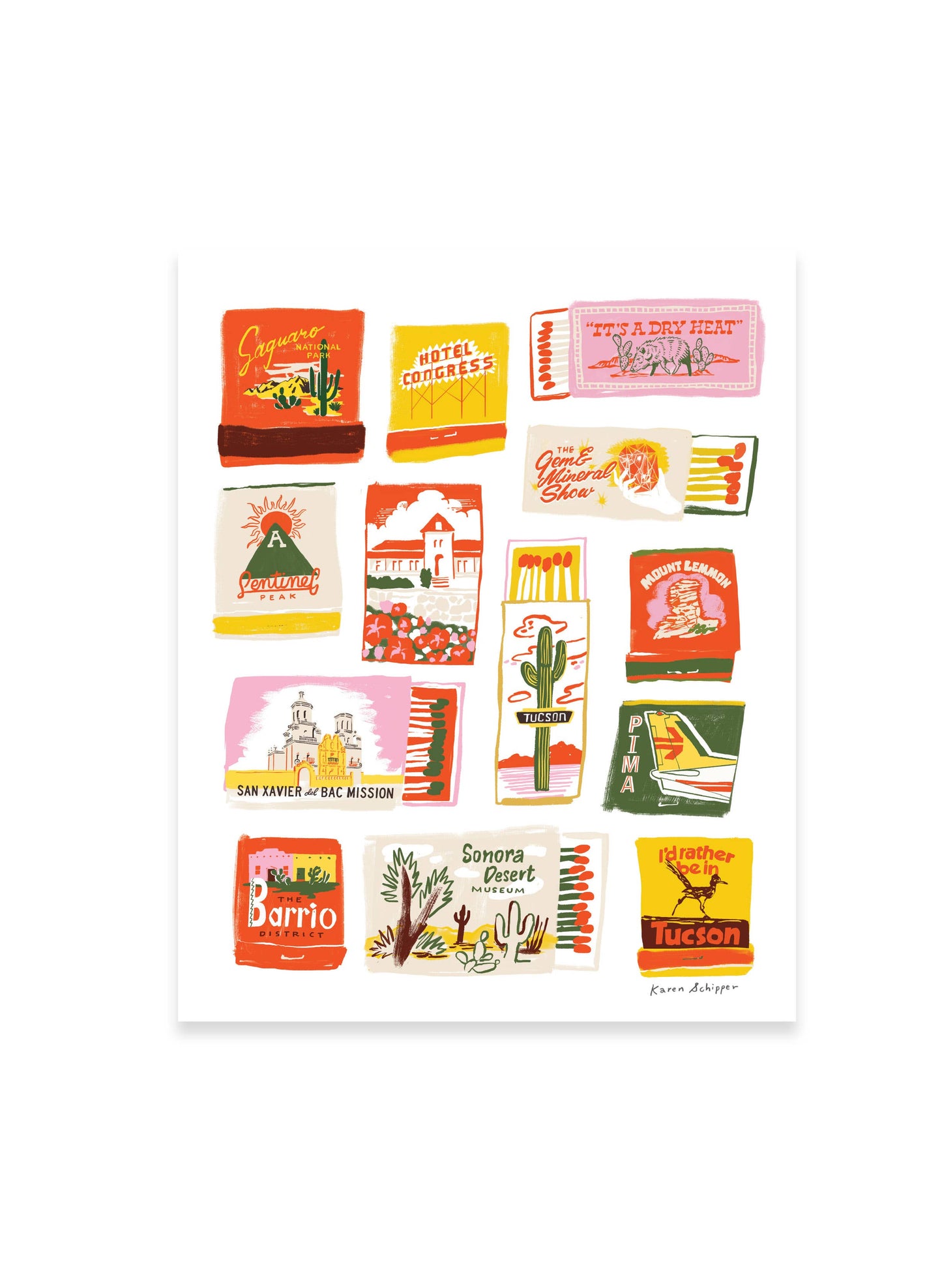 Tucson Matchbook Art Print