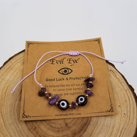Evil Eye Bracelet: Purple