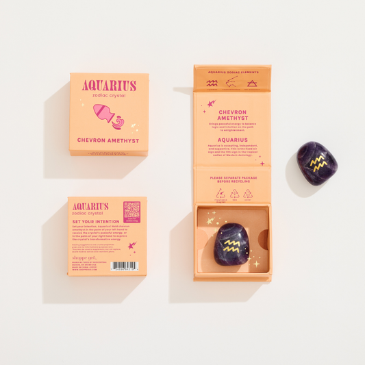 Aquarius Boxed Zodiac Crystal