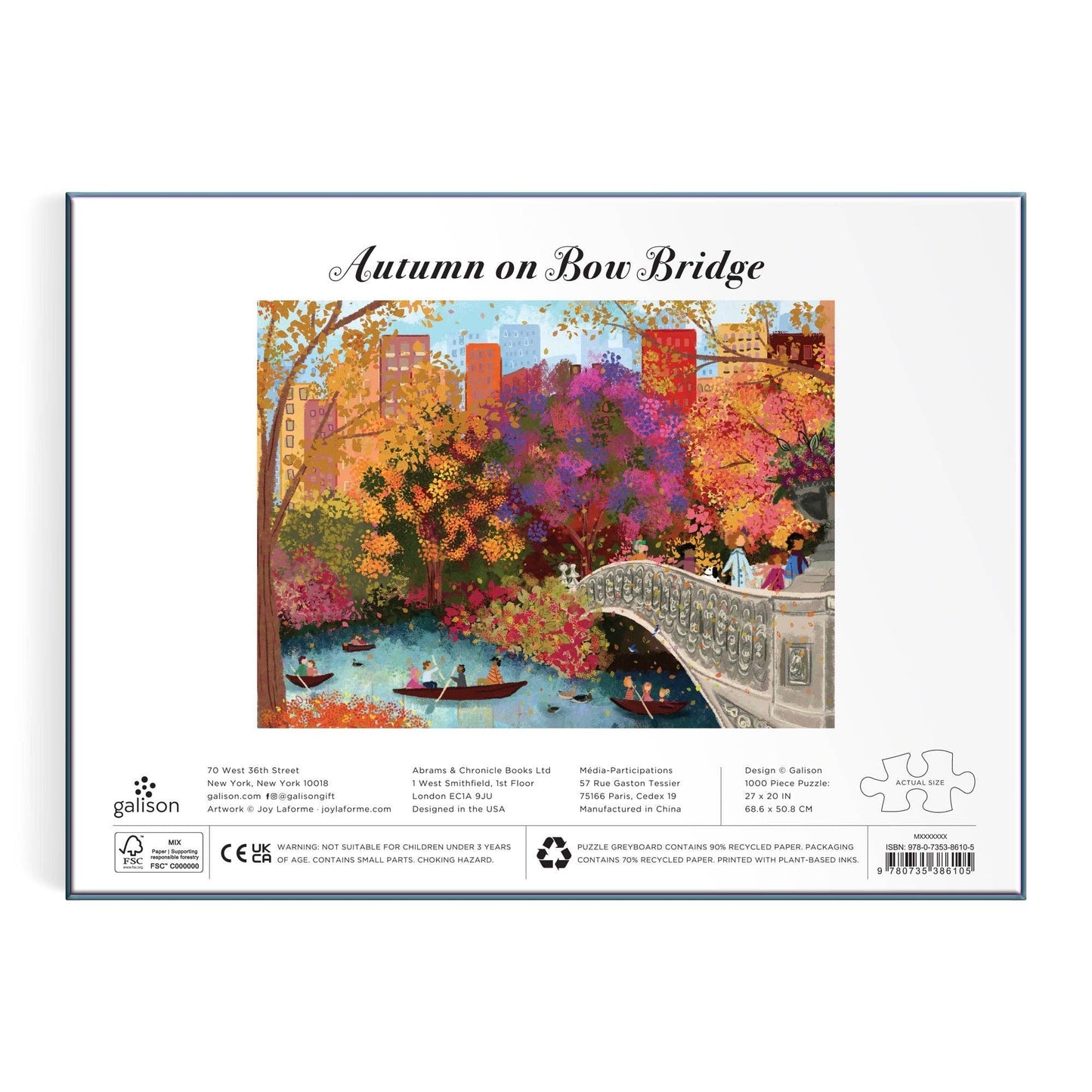 Joy Laforme Autumn on Bow Bridge 1000 Piece Puzzle
