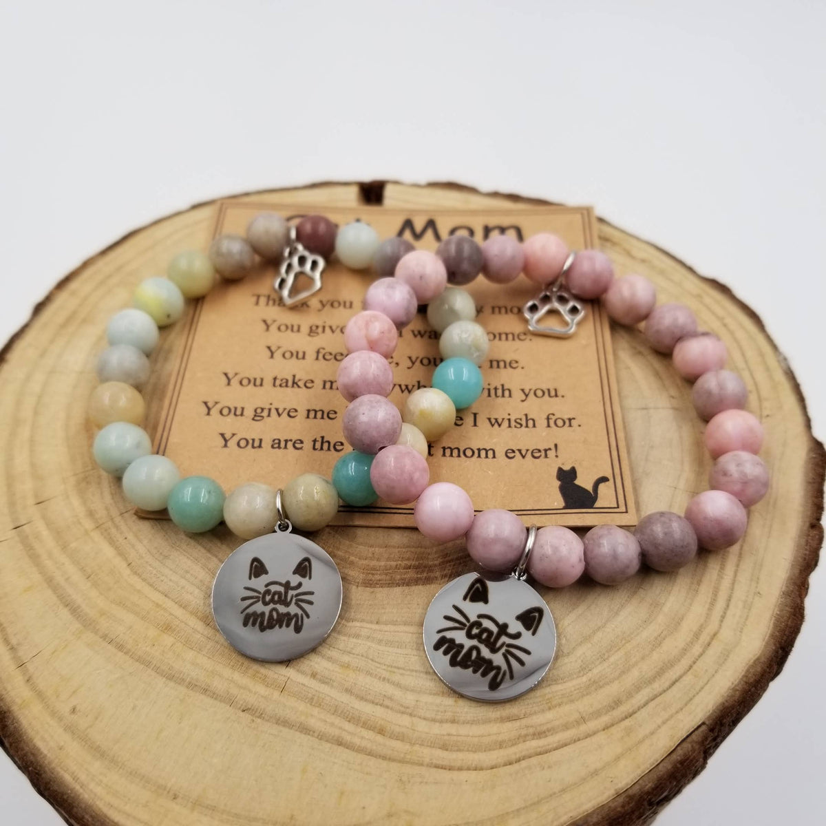 Cat Mom Green Bracelet