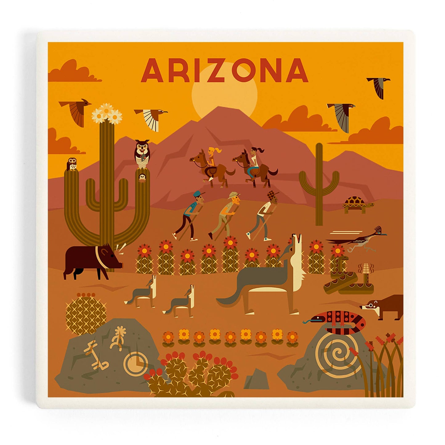 CERAMIC COASTER Arizona, Geometric 2