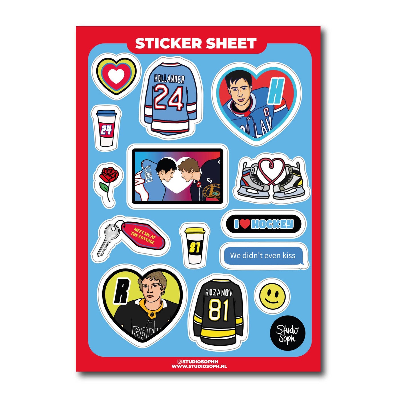 Hockey Romance A5 Sticker Sheet