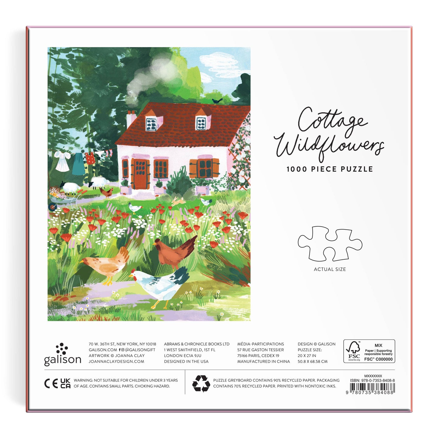 Cottage Wildflowers 1000 Piece Puzzle in a Square Box