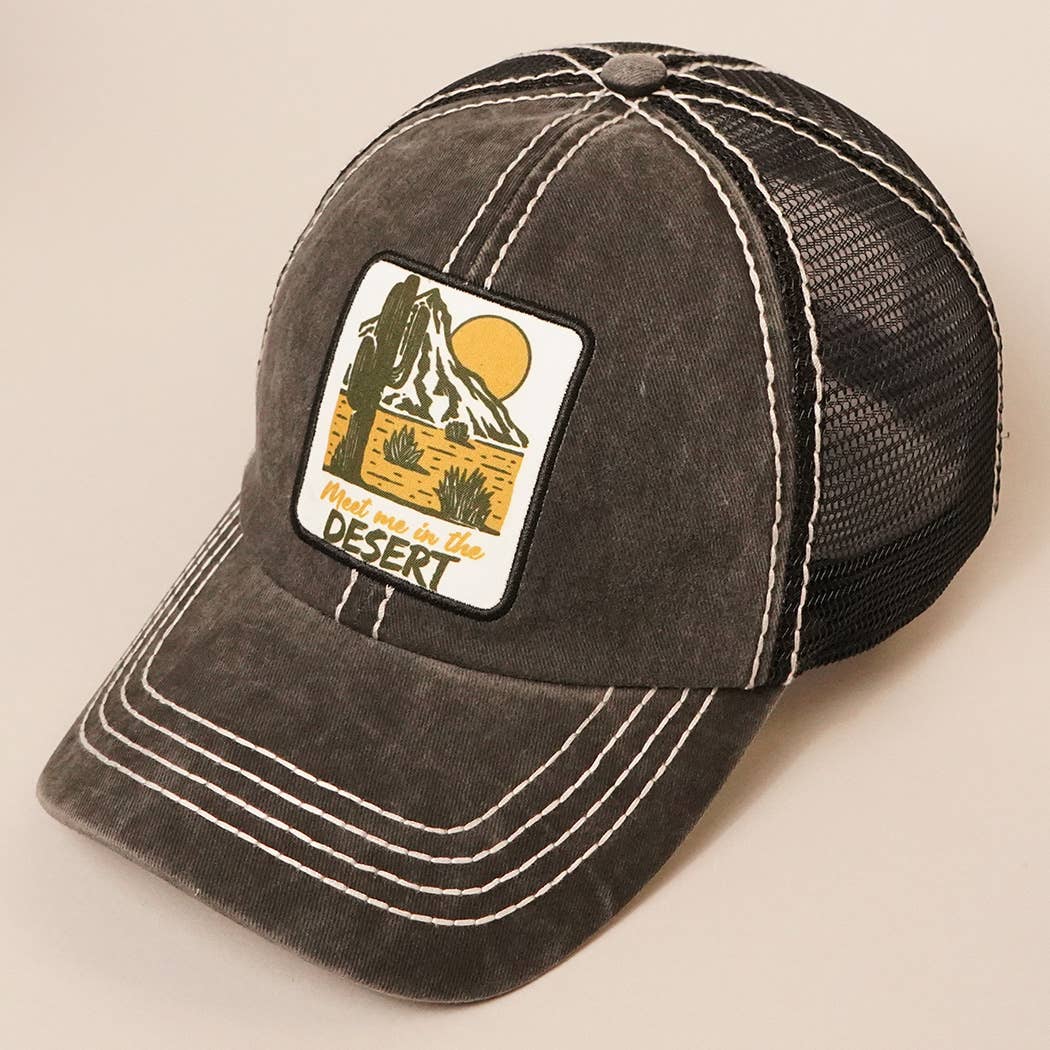 Meet Me In The Desert Baseball Cap: BLACK