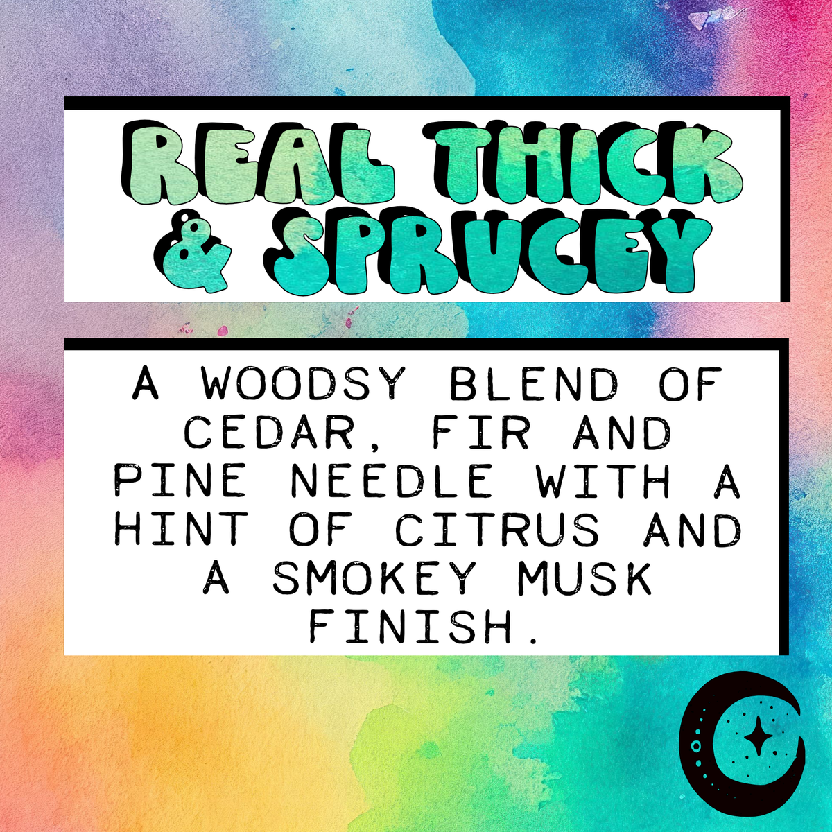 Real, Thick & Sprucey | 9  Inch Incense Stick | Charcoal