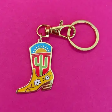 Cactus Boot Keychain