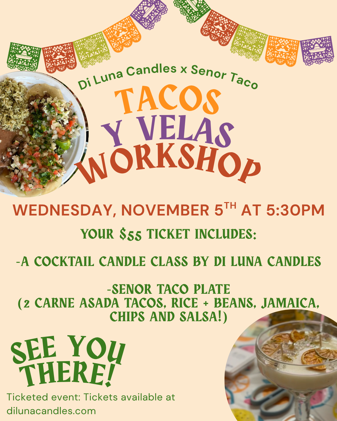 11/5 Tacos y Velas Workshop